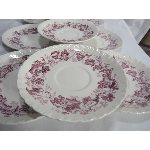 Vintage "Old Vine" Wedgwood Etruria & Barlaston England Set of Saucers 10 For Sale - Image 11 of 11