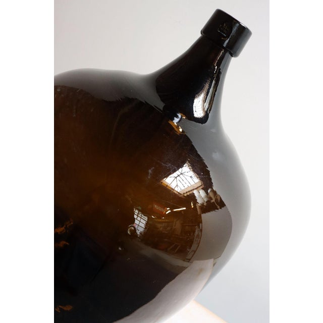 Vintage French Amber Glass Demijohn / Bonbonne Ambrée Brune For Sale In New York - Image 6 of 12