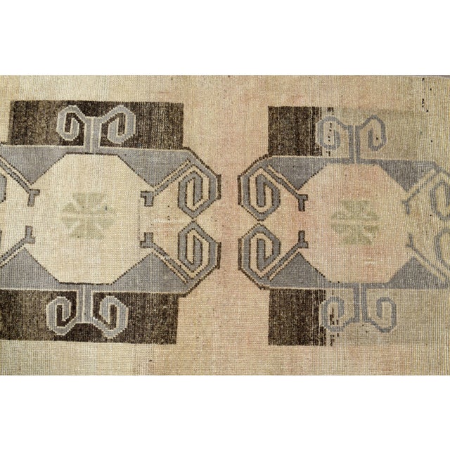 1970s Vintage Turkish Handmade Wool Cotton Brown Runner Rug For Sale - Image 10 of 11
