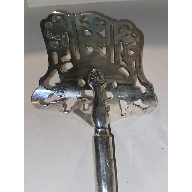 Ornate Antique Silver-Plated Asparagus Server With Pierced Decorative Blade. For Sale - Image 10 of 12