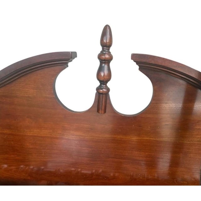 Wood Kincaid Solid Cherry Wood Georgian Queen Size Bed Frame 62" X 88" X 55” H - Made in North Carolina in 1986 For Sale - Image 7 of 7