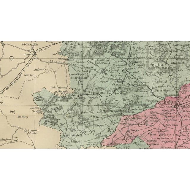 Antique Map of Buckinghamshire, 1885 For Sale - Image 13 of 14