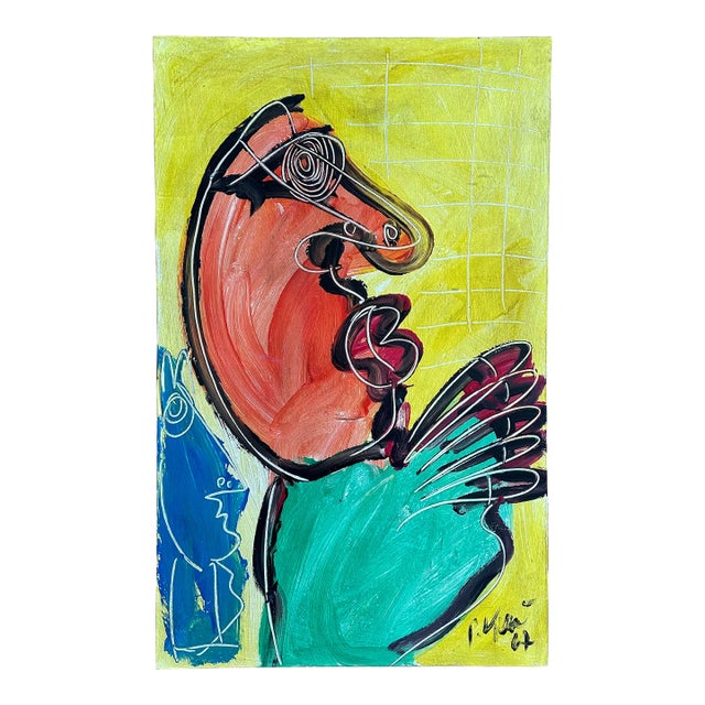 Rare, Titled Mirovian Style Painting, Peter Keil, 1967 - Junge Wilde Collection For Sale