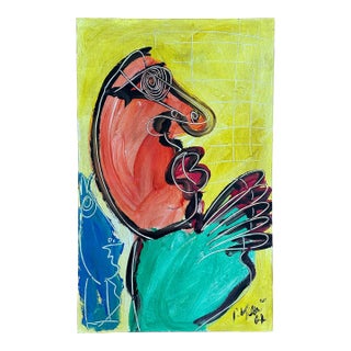 Titled Mirovian Style Original 1967 Peter Keil Painting - Junge Wilde Collection For Sale