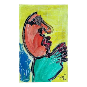 Titled Mirovian Style Original 1967 Peter Keil Painting - Junge Wilde Collection