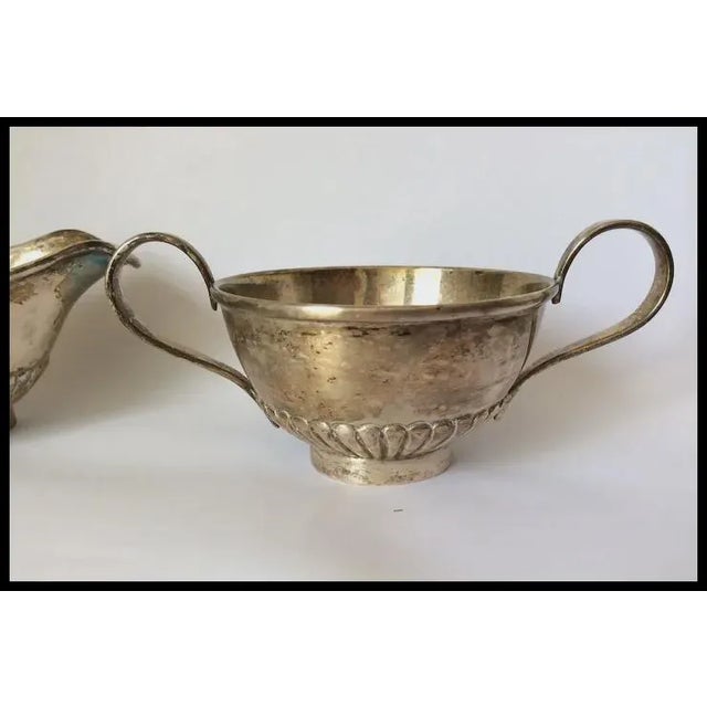 Vintage Chinese Export Sterling Silver Sugar & Creamer With Hallmarks, 88 Grams For Sale - Image 4 of 6