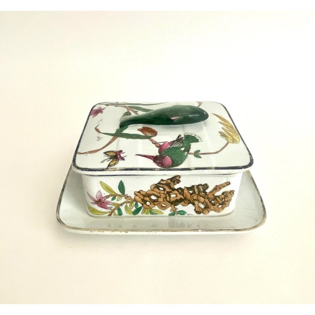 French Antique French Sardine Box Hand-Painted Porcelain For Sale - Image 3 of 9