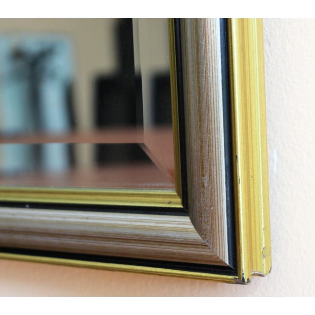 Rectangular Beveled Mirror with Two-Tone Frame, Italy, 1960 For Sale - Image 4 of 7