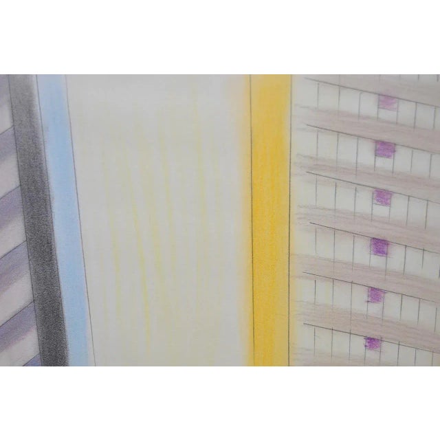 Abstract 1980s Vintage Abstract Color Pencil and Graphite on Paper by John Charles Haley For Sale - Image 3 of 5