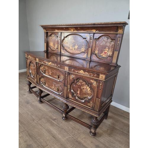Antique Oak Sideboard with Cutlery and Bottle Drawer For Sale - Image 3 of 9