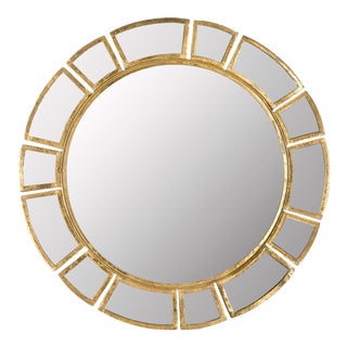 Brooke Sunburst Mirror in Antique Gold For Sale