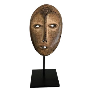 Lega Bwami Society Mask on Display Stand with Provenance For Sale