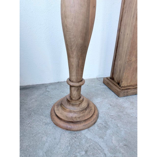 Wooden Column Pedestal Tables, 1950, Set of 2 For Sale - Image 14 of 18