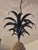 Boho Chic Whimsical vintage Italian tole light fixture with a leafy top over a pineapple set over six arms with a leafy...