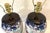 Navy Blue Vintage Ceramic Vase Lamps With Elegant Floral Design on Wood Plinths- A Pair For Sale - Image 8 of 12