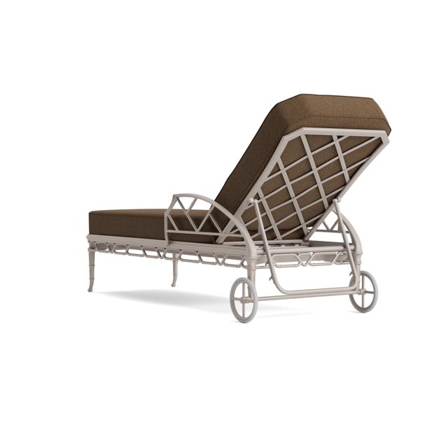 Not Yet Made - Made To Order Brown Jordan Calcutta Adjustable Chaise Lounge, Dove frame with Fusion Moccasian fabric For Sale - Image 5 of 11