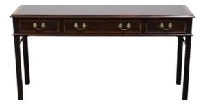 Pennsylvania House Banded Mahogany Traditional Chippendale Style 54" Accent Console Sofa Table 13-1509
