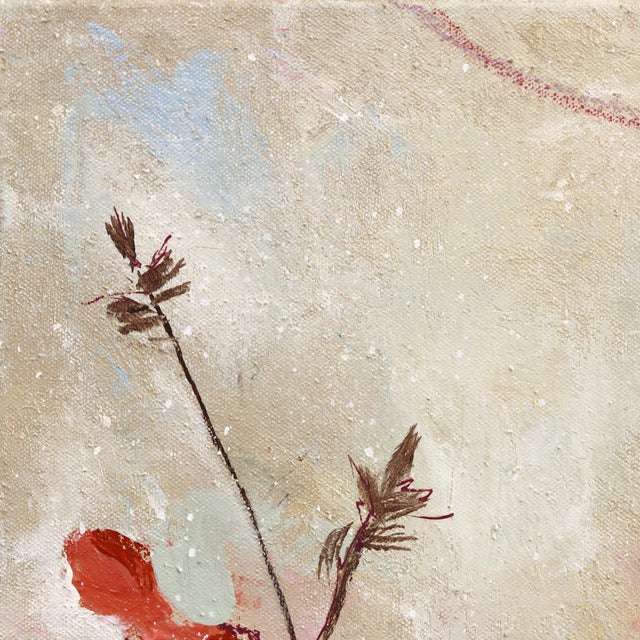 My Favorite Blow in the Winds - Original Soft Neutral Floral Abstract Mixed Media Painting on Canvas For Sale - Image 4 of 9