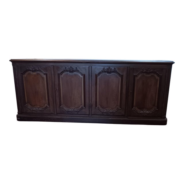 1950s Mid-Century Baker French Country 4 Door Grand Buffet For Sale