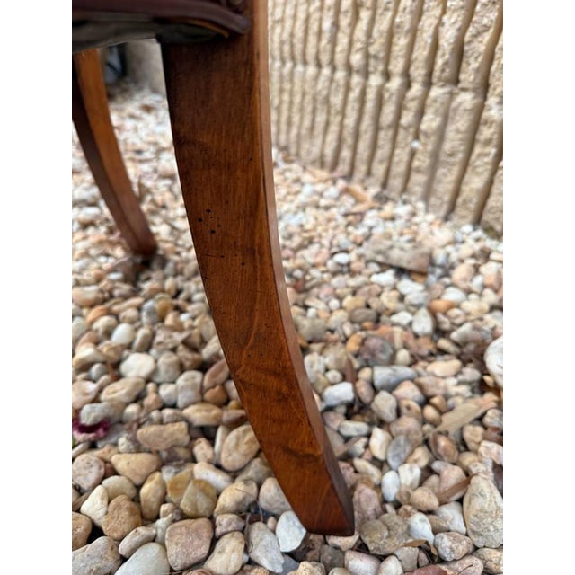 Late 20th Century Hickory Leather Company Set of Four Vintage Burgundy/ Oxblood Vinyl Brass Nailhead Armchairs For Sale - Image 10 of 11