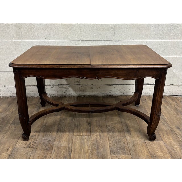 French Provincial Antique French Country Provincial Louis XV Style Refectory Dining Harvest Table For Sale - Image 3 of 16