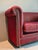 Wood Le Jeune Miami Custom Burgundy Rolled-Arm Sofa With Nailhead Trim & Accessories For Sale - Image 7 of 8