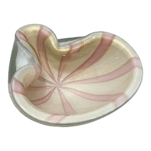 1960s Alfredo Barbini Murano Circus Tent Pink Catch All/Bowl/Ashtray