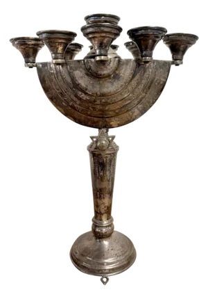 Early 20th Century Silver Plated Menorah