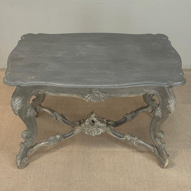 19th Century French Régence Hand-Carved & Painted Center Table For Sale - Image 15 of 18
