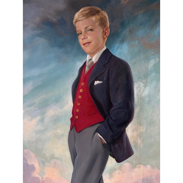 1937 Emilie Antoine Verpilleux (Belgian / British, 1888–1964) Oil Portrait on Canvas Painting– Ornate Gilt Frame For Sale - Image 4 of 12