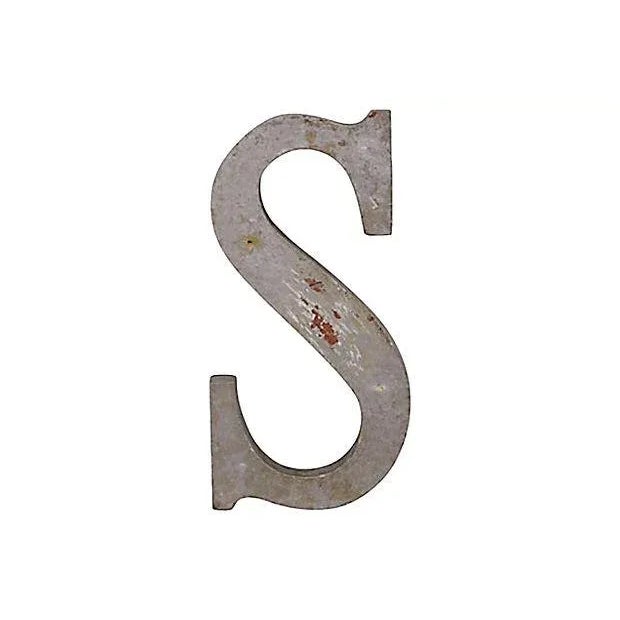 American Vintage Wood Sign Letter Letter S For Sale - Image 3 of 3