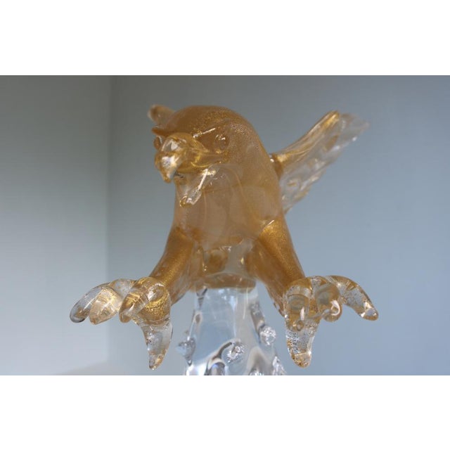 Mid-Century Italian Murano Glass Eagle Sculpture with Gold Leaf by Arnaldo Zanella, 1970s For Sale - Image 13 of 18
