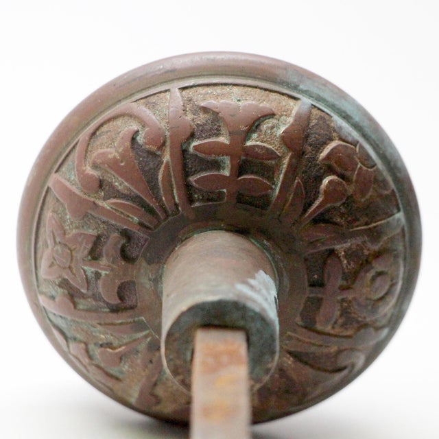 Early 20th Century Antique Lockwood Bronze Aesthetic Entry Door Knobs For Sale - Image 5 of 5