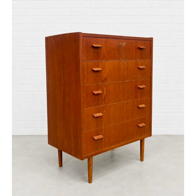 Brown Mid Century Modern Danish Teak Highboy / Dresser by Poul Volther, C. 1960s For Sale - Image 8 of 16