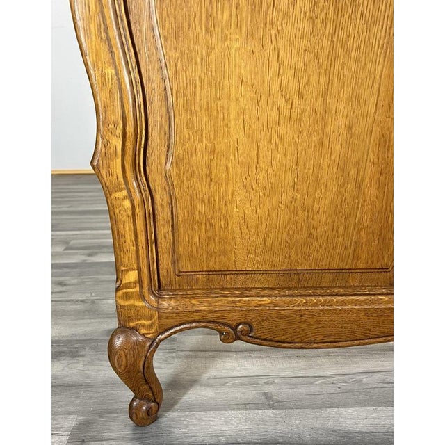 Vintage French Louis XVI Double Bed Frame in Oak For Sale - Image 6 of 11