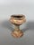 Globular terracotta vases on feet from Ban Chiang . Curvilinear ochre decoration on beige slip . Thailand. Ban Chiang...