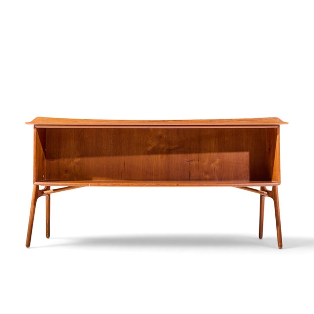 Brown Svend Madsen Mid Century Danish Teak Curved Desk For Sale - Image 8 of 11