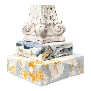 Vintage Scagliola Artisan Plaster Totem