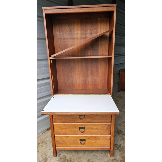 Sloane Mayer, Washington D C Mid-Century Walnut Two-Part Fall Front Desk. Great vintage condition. Measures 32" in width,...