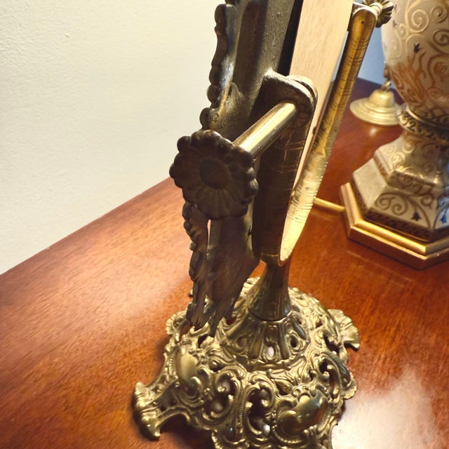 Antique Gilt Cast Iron Vanity Mirror, Pattern 195½ — Rococo Revival, C. 1900 For Sale - Image 4 of 10