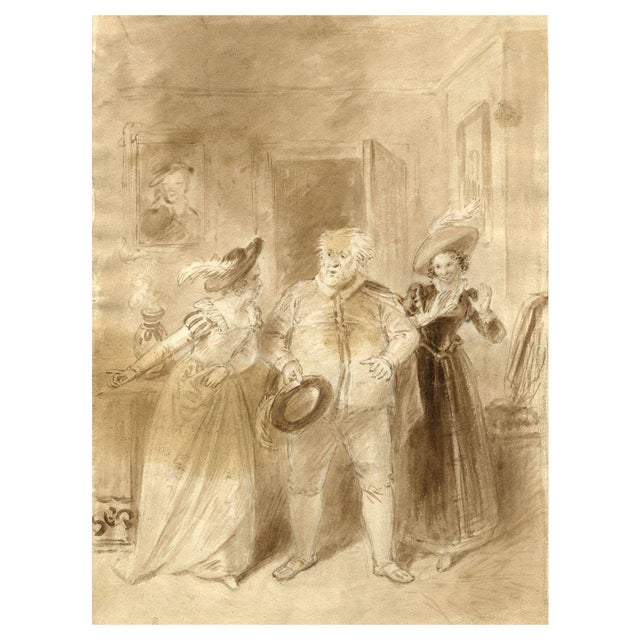John Masey Wright OWS, Figures, 1800s, Graphite Drawing For Sale