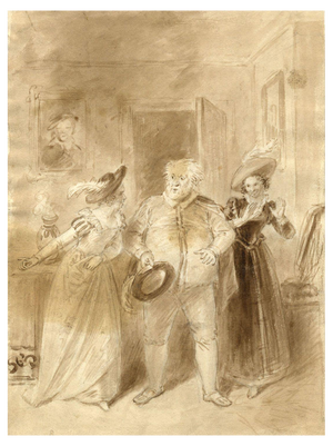 John Masey Wright OWS, Figures, 1800s, Graphite Drawing