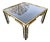 Square Brass Coffee Table with Bamboo Look and Smoked Glass Top, 1970s For Sale