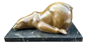 Milo, Bear, 1990s, Bronze & Marble