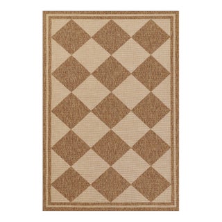 Erin Gates by Momeni Saybrook Diamond Natural Indoor/Outdoor Area Rug 2'7" X 7'6" Runner For Sale