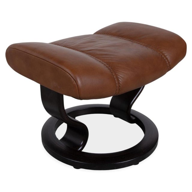 Set of Consul Armchair and Ottoman in Cognac Leather from Stressless For Sale - Image 6 of 18