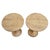 Wood Round Travertine & Cane Contemporary Coastal Side Table For Sale - Image 7 of 7