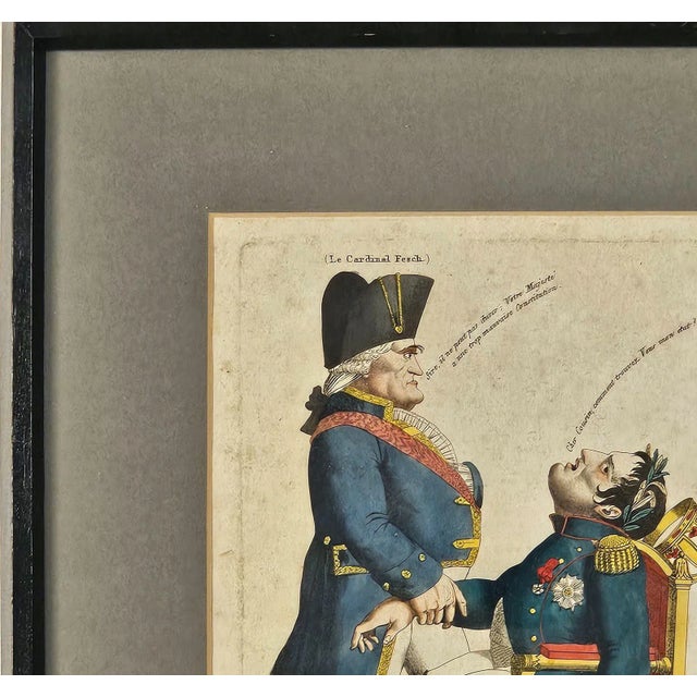 Folk Art "La Consultation", Political Engraving, France, Early 19th Century For Sale - Image 3 of 5