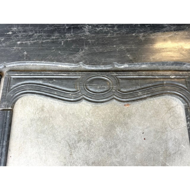 Louis XV Style Fireplace in Blue Turquin Marble, 1880 For Sale - Image 10 of 12