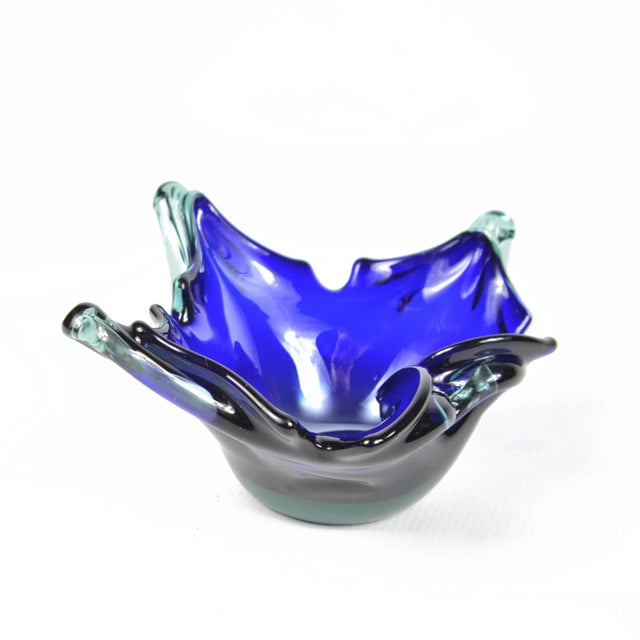1970s Cobalt Glass Ashtray, Murano, Italy For Sale - Image 11 of 11